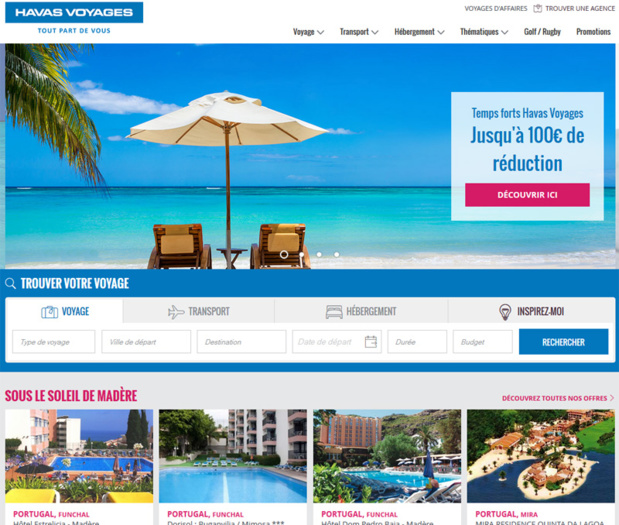 Le nouveau site Havas-Voyages.fr fait la part belle aux visuels - DR capture écran