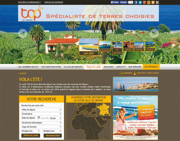 TOP of travel propose des tarifs spéciaux pour les agents de voyages en mai/juin 2015 TOP of travel propose des tarifs spéciaux pour les agents de voyages en mai/juin 2015