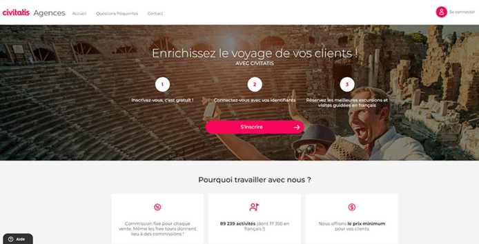 La plateforme B2B de Civitatis dediée aux agences de voyages s'est convertie en un allié incontournable pour enrichir le voyage de leurs clients © Civitatis