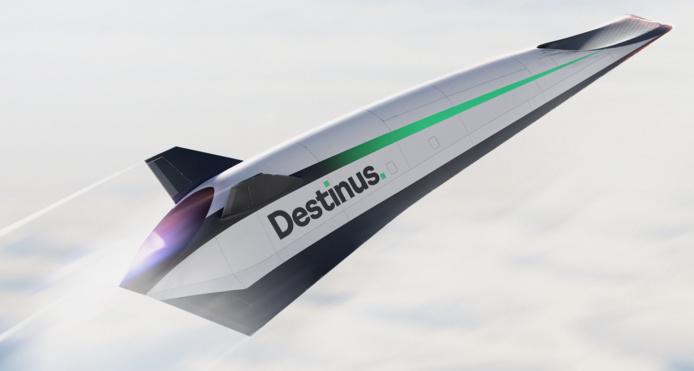 Un avion en forme de fer à repasser sans hublots - Crédit : Destinus Un avion en forme de fer à repasser sans hublots - Crédit : Destinus