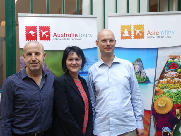 Claude Blanc (co-président), Lauriane Roure (chef de produits Asie) et Jacques Judéaux (co-président) - Photo JBH