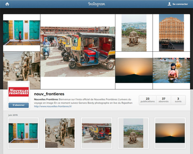 Nouvelles Frontières ouvre son compte Instagram