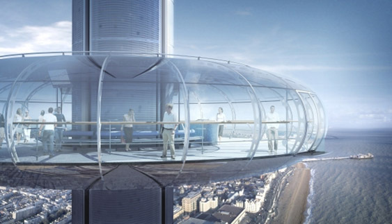 Angleterre : observez la ville de Brighton à bord d'une soucoupe  Angleterre : observez la ville de Brighton à bord d'une soucoupe