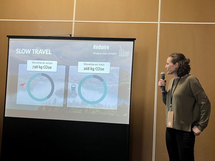 Selon Anne Robertz, directrice de Greentripper, un voyage de deux semaines en Slovénie est bien plus vertueux s'il est effectué en train plutôt qu'en avion. (© PB) Selon Anne Robertz, directrice de Greentripper, un voyage de deux semaines en Slovénie est bien plus vertueux s'il est effectué en train plutôt qu'en avion. (© PB)