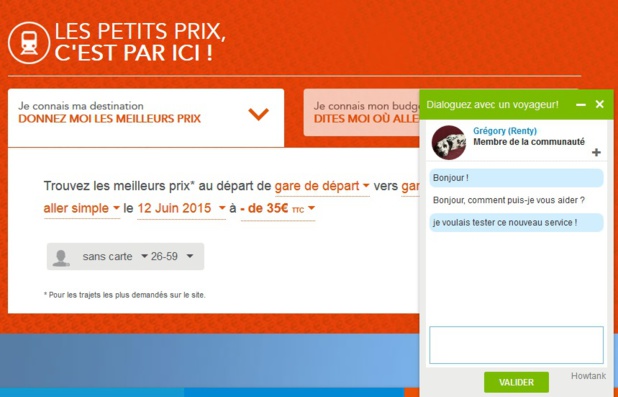 Voyages-SNCF.com lance un tchat communautaire d’entraide entre les internautes