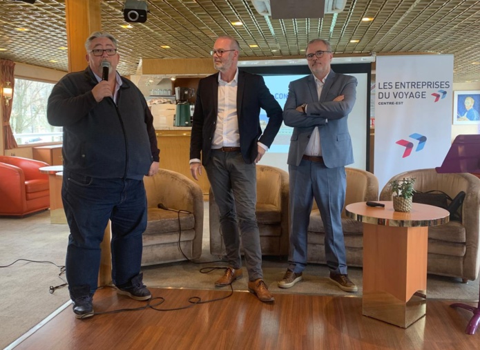 Philippe Le Fur, vice président des EDV Centre-Est, Yannick Faucon, Président des EDV Centre-Est et Stéphane Dossetto, Président de l'ARCTOUR - Photo CE Philippe Le Fur, vice président des EDV Centre-Est, Yannick Faucon, Président des EDV Centre-Est et Stéphane Dossetto, Président de l'ARCTOUR - Photo CE