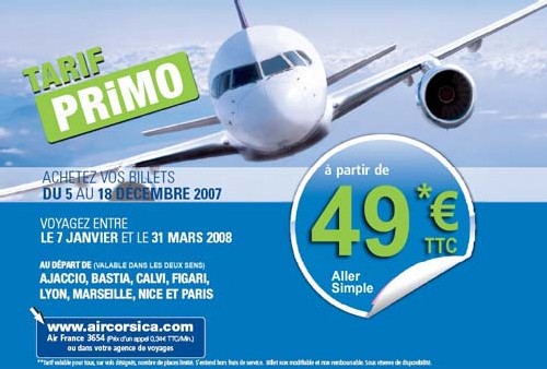 Corse : CCM et Air France lancent les tarifs Primo