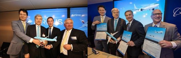 Korean Air a profité du salon du Bourget pour signer des commandes avec Boeing et Airbus - Photo : Korean Air