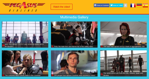 Pegasus Airlines : les personnages des Marvel vedettes de la vidéo de sécurité