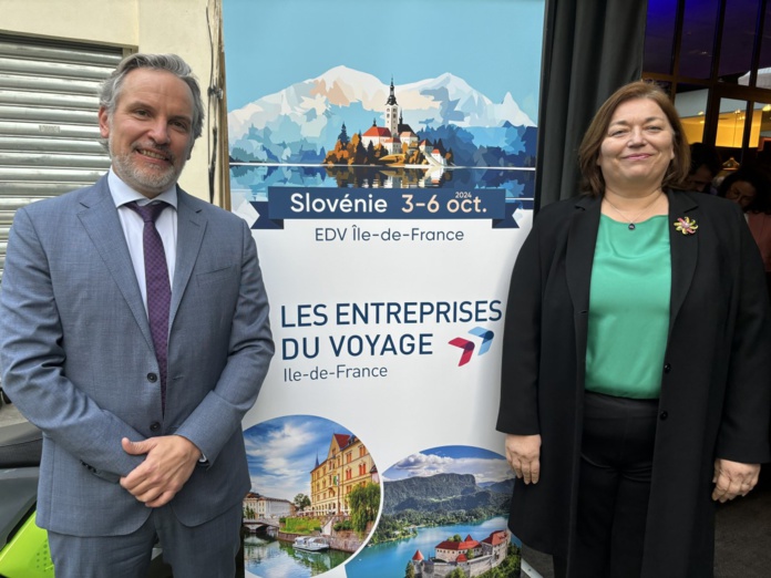 Lionel Rabiet, président des EDV Ile-de-France en compagnie de Metka Ipavic, ambassadrice de la Slovénie en France. ©David Savary