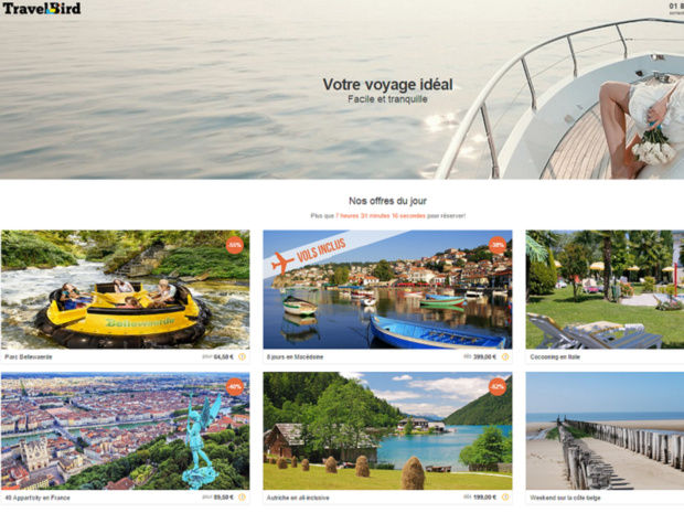 TravelBird vend des séjours à bas prix en France - Capture d'écran