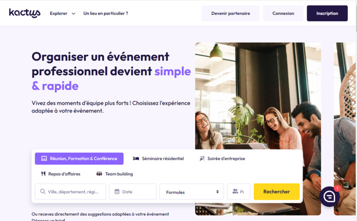 Kactus lance une nouvelle verticale dédiée aux activités de teambuilding. - Capture d’écran du site Kactus.com Kactus lance une nouvelle verticale dédiée aux activités de teambuilding. - Capture d’écran du site Kactus.com