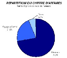 Les voyages à forfait (bleu azur) représentent seulement 21,8% du CA AGV