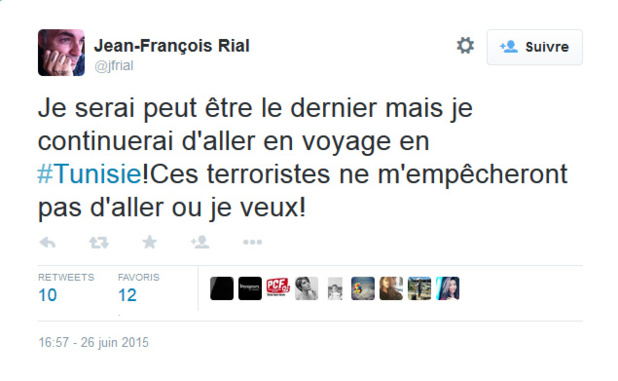 JF Rial : "Je serai peut être le dernier mais je continuerai d'aller en #Tunisie" JF Rial : "Je serai peut être le dernier mais je continuerai d'aller en #Tunisie"