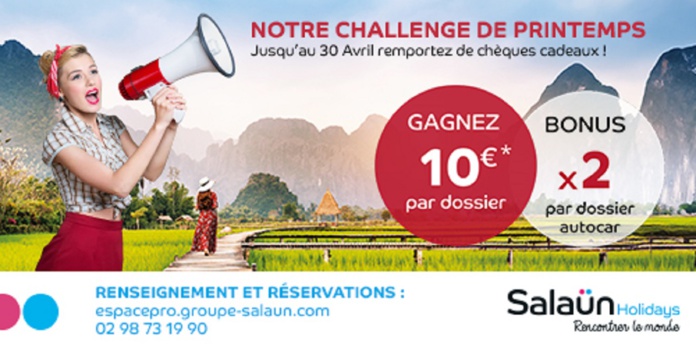 Salaün Holidays lance un challenge de ventes jusqu’au 30 avril - Photo : ©Salaün Holidays Salaün Holidays lance un challenge de ventes jusqu’au 30 avril - Photo : ©Salaün Holidays
