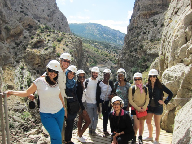 Les participants à l'éductour d'Air Europa pendant leur randonnée au Caminito Del Rey. DR-LAC