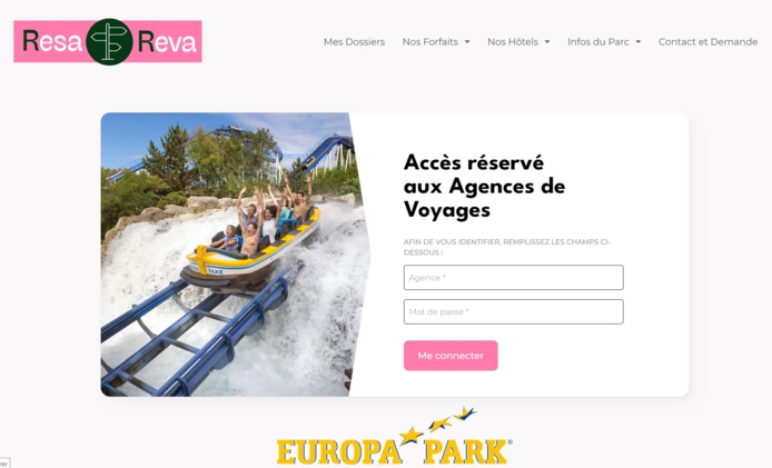 ResaReva, la plateforme B2B d'Europa-Park débarque sur le marché français - Capture écran