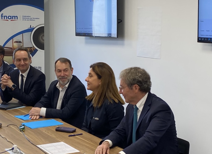 Conférence de presse de la FNAM. De gauche à droite, Alexandre Boissy, Didier Montegut,Christine Ourmières-Widener et Pascal de Izaguirre -AB