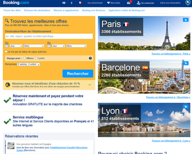 Booking a passé au crible les clauses des conditions générales de ventes - Capture écran Booking a passé au crible les clauses des conditions générales de ventes - Capture écran
