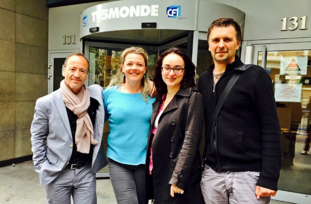 From left to right - Jean da Luz, Co-President of TourMaG.com Group, Sandrine Frantz (Lukarn), Marie-Lise Lafon (Program Director of TV5 Monde) and Xavier Petit, Production Manager of TourMaGPROD