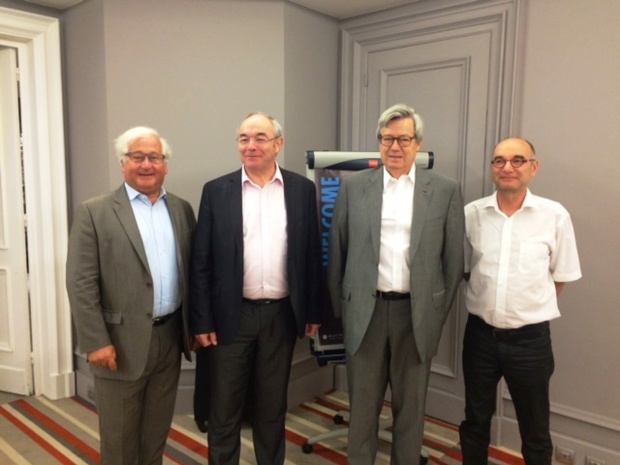 François-Xavier de Boüard, le fondateur de Selectour Afat,  Philippe Violier, le directeur de l’ESTHUA, Pierre Denizet, le président du directoire d’Appart’City et Philippe Broix, le directeur de l'Angers TourismLab. DR - DG