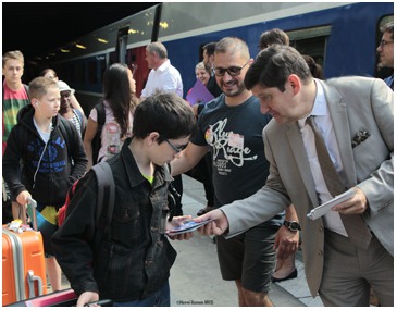 Patrick Kanner à la rencontre des jeunes du CCE de la SNCF - Photo : Twitter