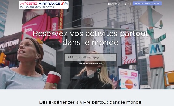 Le partenariat entre Ceetiz et Air France a permis de mettre en ligne un site dédié - Capture d'écran Le partenariat entre Ceetiz et Air France a permis de mettre en ligne un site dédié - Capture d'écran