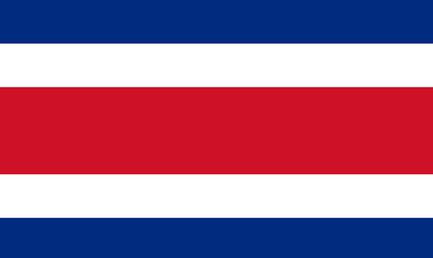 Drapeau du Costa Rica - DR : Wikipedia Drapeau du Costa Rica - DR : Wikipedia