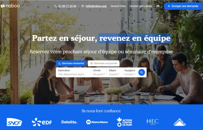 Naboo adopte une stratégie de croissance externe. @capture d'écran naboo.app
