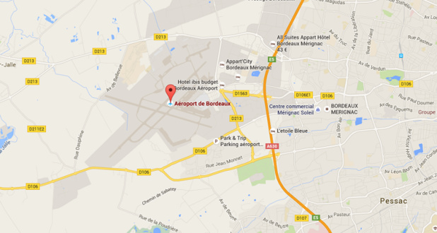 L'aéroport de Bordeaux Mérignac accueille de plus en plus de passagers cet été - DR : Google Maps