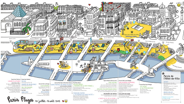 Le plan de l'édition 2015 de Paris Plage - DR : Ville de Paris