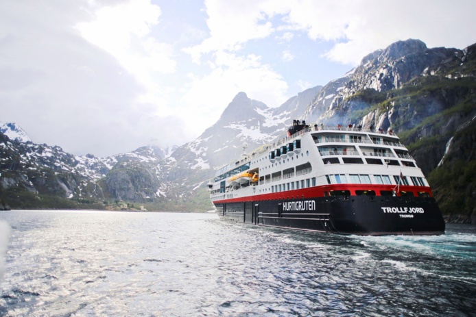 Le MS Trollfjord est l'un des deux bateaux dédiés aux croisières Signature - Photo : Hurtigruten Le MS Trollfjord est l'un des deux bateaux dédiés aux croisières Signature - Photo : Hurtigruten