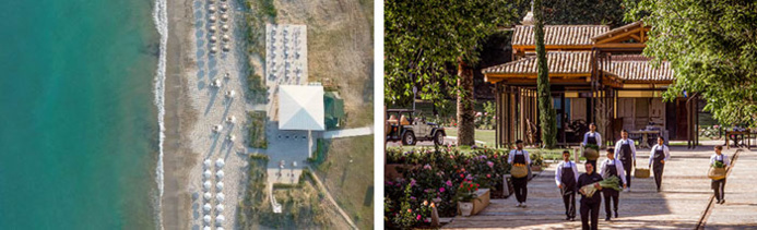 Vue aérienne sur la plage / Botanica restauration © Grecotel LUXME Costa Botanica