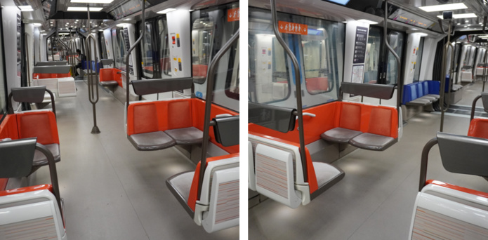 Interieur du métro ligne 14. Photos : C.Hardin Interieur du métro ligne 14. Photos : C.Hardin