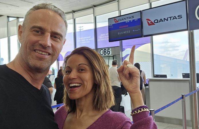 Yasmina et Guillaume ont joué les clients-mystère sur ce  nouveau vol direct vers Perth /crédit GL Yasmina et Guillaume ont joué les clients-mystère sur ce  nouveau vol direct vers Perth /crédit GL