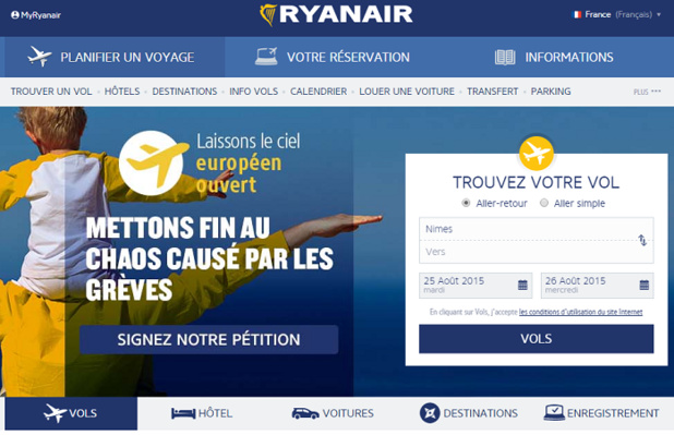 Ryanair : nouveau service de location de voitures dès le 1er septembre 2015