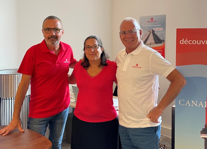 Elodie Boutry au centre entourée d'Emmanuel Levieux à gauche et Ange Derment à droite - Photo KTG Elodie Boutry au centre entourée d'Emmanuel Levieux à gauche et Ange Derment à droite - Photo KTG