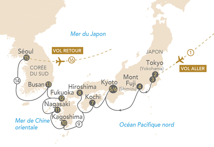 Exemple d'itinéraires - Cliquez pour agrandir la carte © Voyages d'exception Exemple d'itinéraires - Cliquez pour agrandir la carte © Voyages d'exception