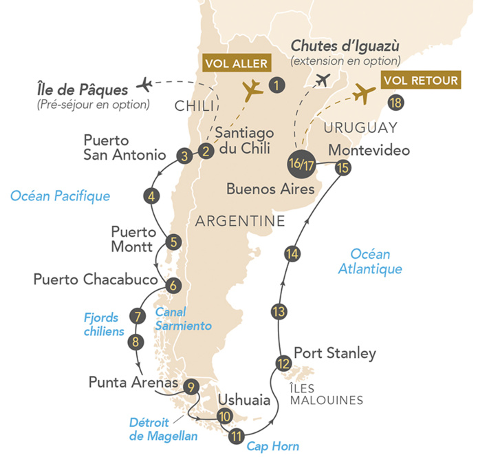 Cliquez pour agrandir la carte © Voyages d'exception Cliquez pour agrandir la carte © Voyages d'exception