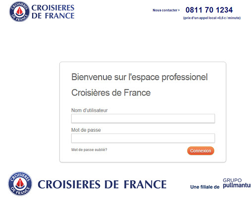 Le nouveau site pro de Croisières de France sera présenté sur l'IFTM 2015 - Capture d'écran