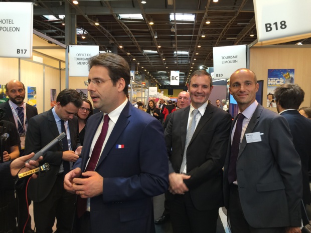 Thomas Desplanques (à droite), près de Matthias Fekl, secrétaire d'Etat en charge de la Promotion du tourisme - Photo DR Thomas Desplanques (à droite), près de Matthias Fekl, secrétaire d'Etat en charge de la Promotion du tourisme - Photo DR