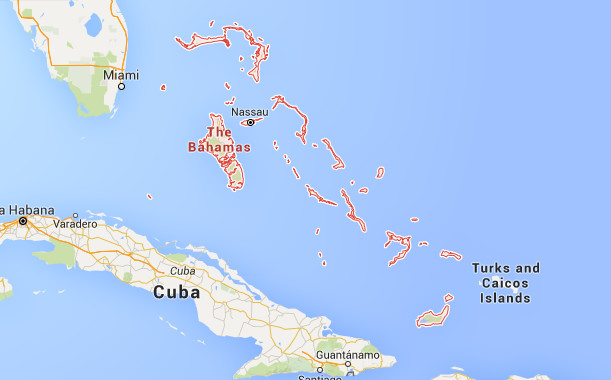 L'Ouragan Joaquin a touché le Sud de l'archipel des Bahamas - DR : Google Maps