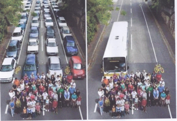 L'émission de CO2 d'un autocar = 40 voitures - DR L'émission de CO2 d'un autocar = 40 voitures - DR