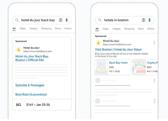 Google a donné un exemple de la nouvelle présentation des liens sponsorisés - Google Google a donné un exemple de la nouvelle présentation des liens sponsorisés - Google