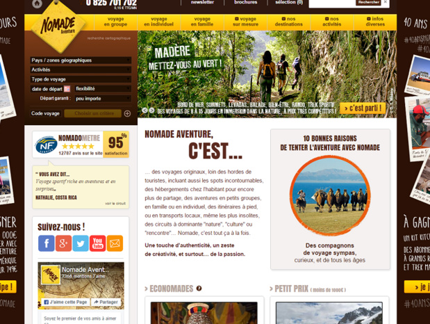 Nomade Aventure publie les avis de ses voyageurs sur son site Internet depuis 2007 - Capture d'écran