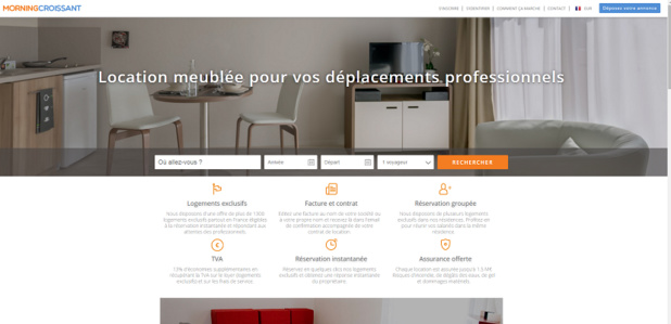 Les entreprises peuvent ouvrir un compte gratuit sur MorningCroissant.fr - Capture d'écran
