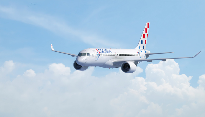 L'Airbus A220 de Croatia Airlines. @ Croatia Airlines DR L'Airbus A220 de Croatia Airlines. @ Croatia Airlines DR