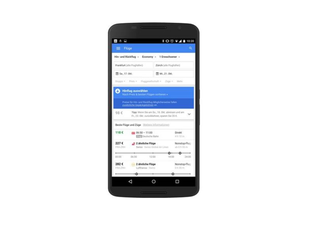 Google Flights propose désormais une "option train" - (c) Google Flights Google Flights propose désormais une "option train" - (c) Google Flights