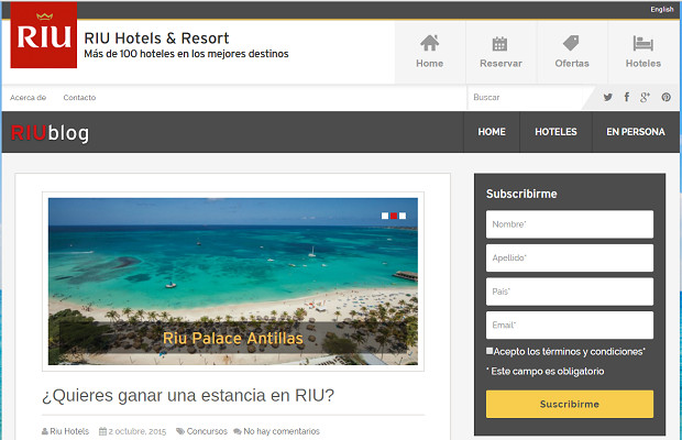 RIU Hotels & Resorts lance son blog