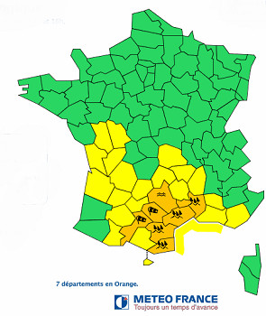 Vent et orages : 7 départements du Sud en alerte orange